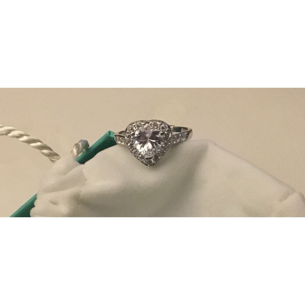 Gorgeous 3 Ct. Heart In Heart Sim Diamond Engagement/Right Hand Ring Sz 8